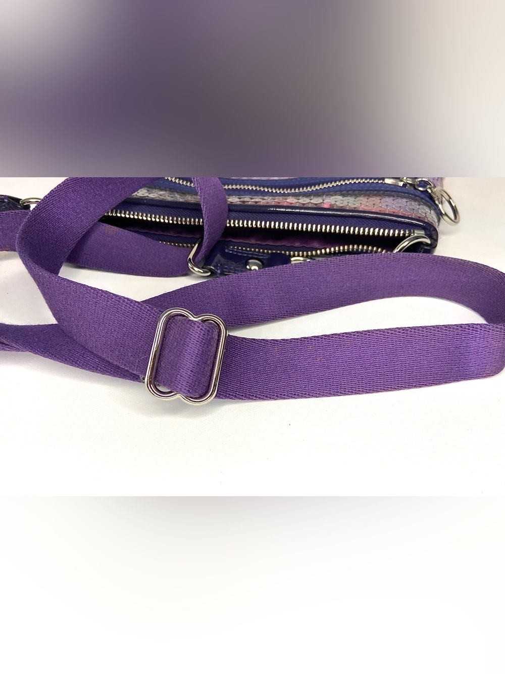 COACH POPPY Y2K EUC small  Purple Sequin Crossbody Plaid Accent bag - Picture 14 of 15